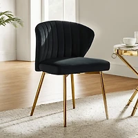 Aruna Velvet Side Chair with Metal Legs