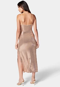 Bebe Women's Spaghetti Gown Long Slim Maxi Dress