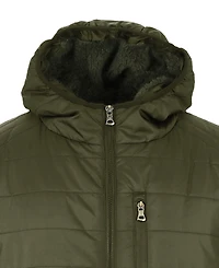 Spire By Galaxy Men's Sherpa Lined Hooded Puffer Jacket