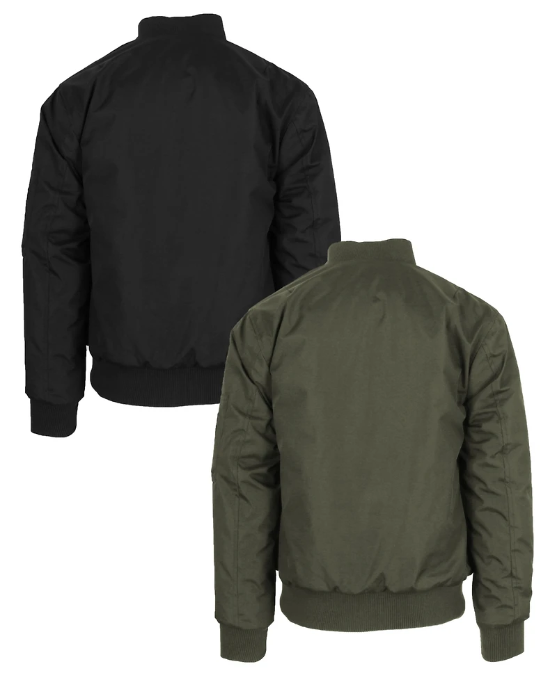 Spire By Galaxy Men's Heavyweight Ma-1 Bomber Flight Jacket, Pack of 2