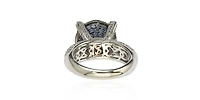 Suzy Levian Sterling Silver Cubic Zirconia Pave Center Stone Ring