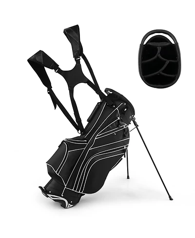 Golf Stand Cart Bag with 6-Way Divider Carry Pockets
