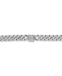 Men's Cubic Zirconia Curb Link 22" Chain Necklace in Sterling Silver