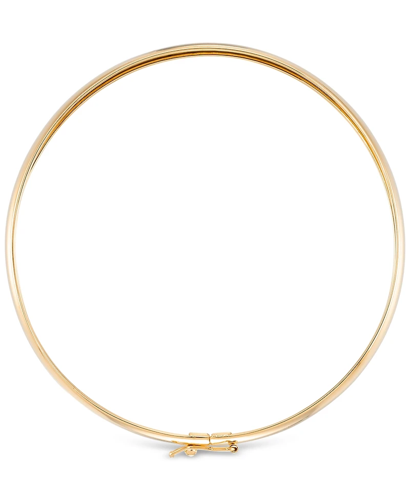 High Polished Round Flexible Bangle Bracelet in 10k Gold