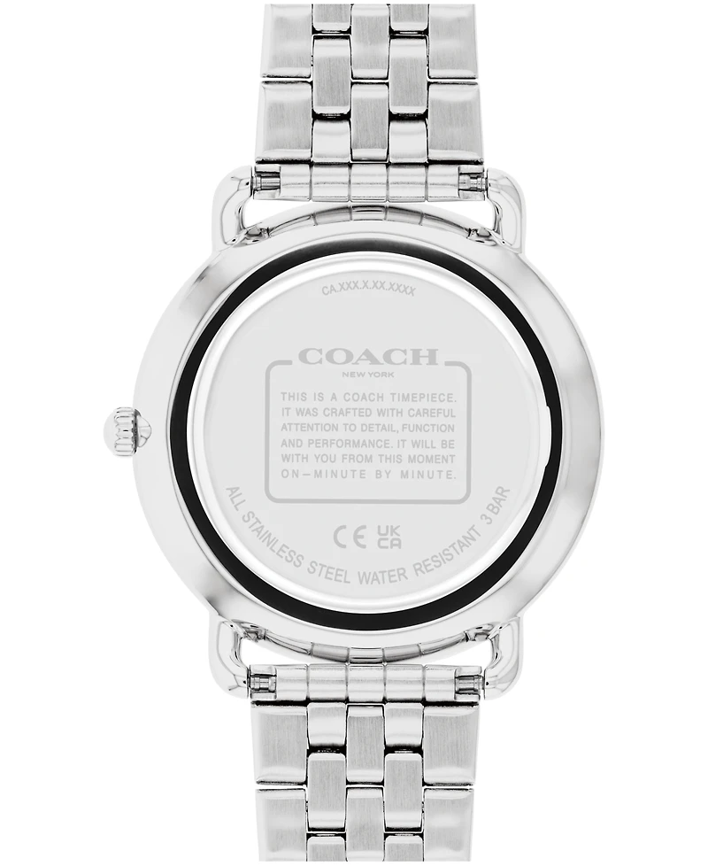 Coach Men's Elliot Silver-Tone Stainless Steel Bracelet Watch 40mm