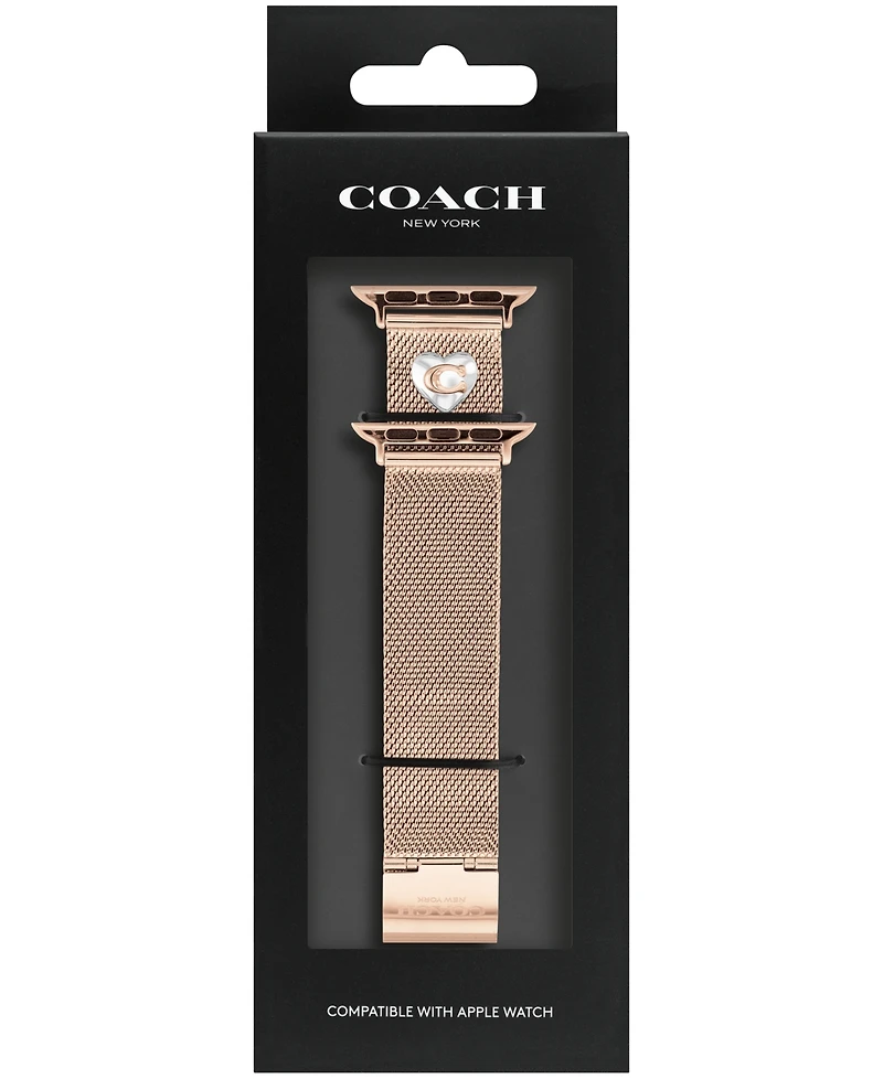 Coach Rose Gold-Tone Stainless Steel Mesh Bracelet for 38, 40, 41mm Apple Watch