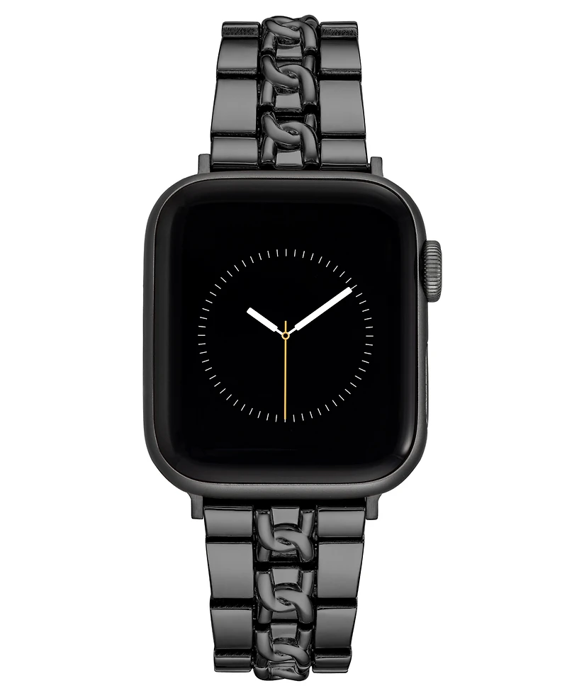 Nine West Women's Dark Gray Alloy Metal Chain Center Link Bracelet designed for Apple Watch 42mm (Series 10) & 38/40/41mm