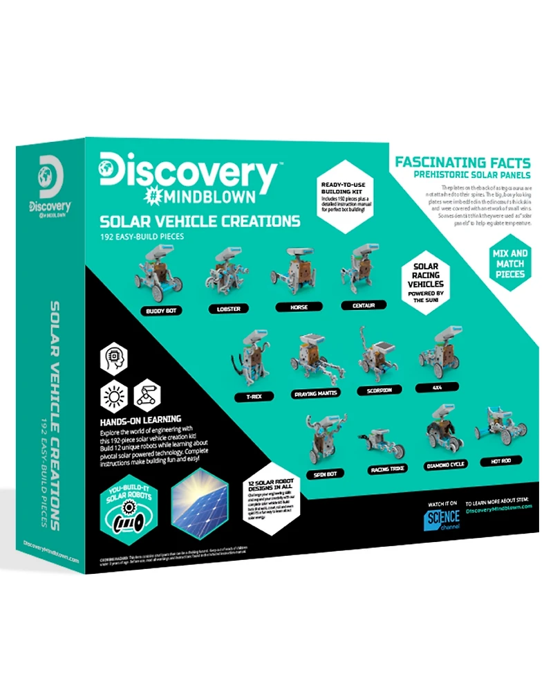 Discovery #Mindblown Solar Vehicle Creation Easy Build Set, 198 Piece