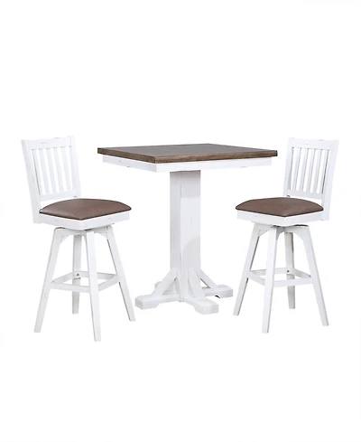 Closeout Peighton 3 Piece Pub Table Set (Table and 2 stools)