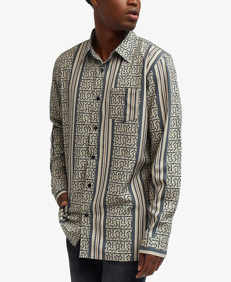 Reason Men's Monogram Long Sleeve Woven Shirt