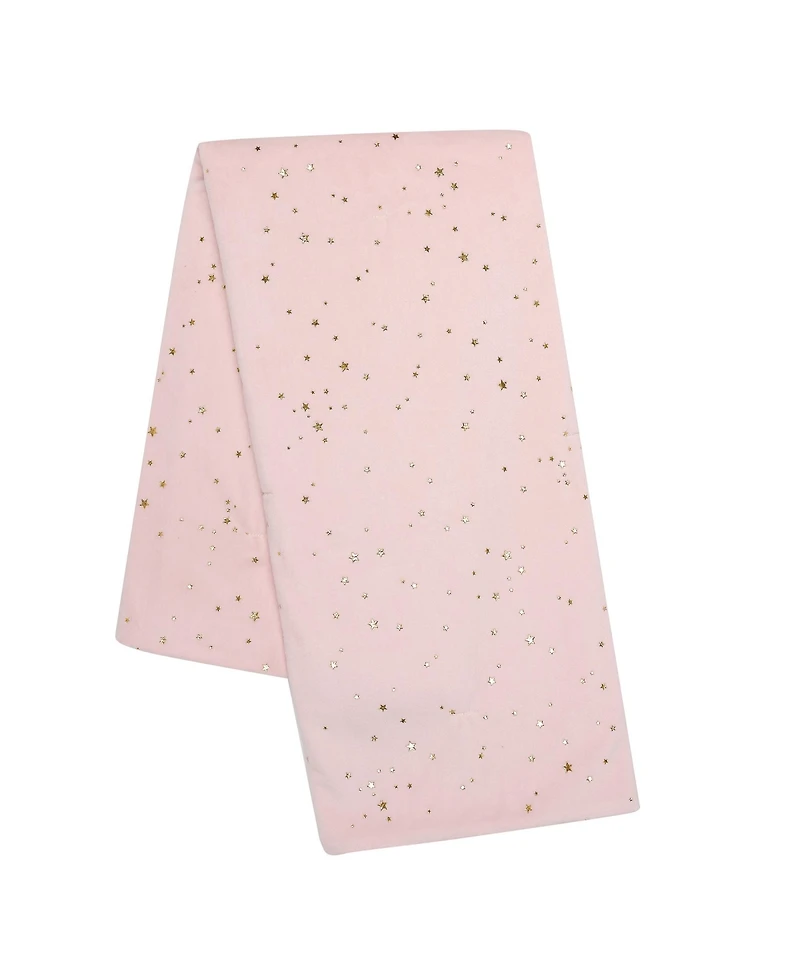 Lambs & Ivy Ballerina Baby Pink with Gold Stars 2-Sided Soft Baby Blanket
