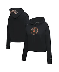 Women's Pro Standard Black Boston Celtics 2023/24 City Edition Cropped Pullover Hoodie