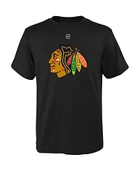 Big Boys Connor Bedard Black Chicago Blackhawks Player Name and Number T-shirt
