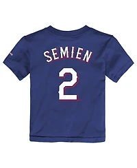 Toddler Boys and Girls Nike Marcus Semien Royal Texas Rangers 2023 World Series Champions Name and Number T-shirt