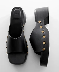 Mango Women's Studded Leather Clogs