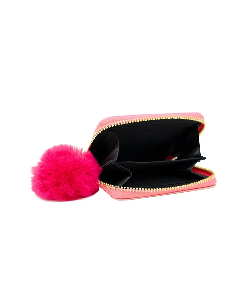 Tiny Treats + Zomi Gems Girls Hot Pink Shiny Dotted Heart Wallet