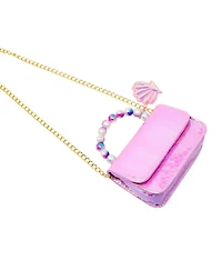 Girl's Pink Mermaid Pearl Handle Seashell Handbag
