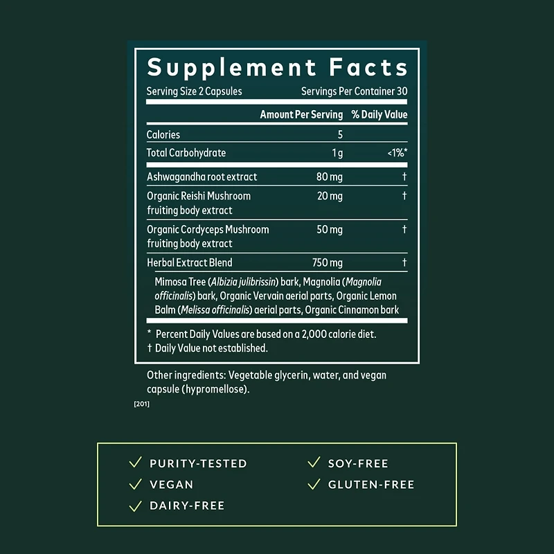 Gaia Herbs Adrenal Health Nightly Restore - Adrenal Support Herbal Supplement with Ashwagandha, Magnolia Bark, Cordyceps, Lemon Balm