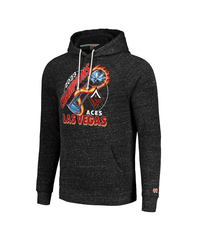 Men's and Women's Homage Charcoal Las Vegas Aces 2023 Wnba Finals Champions Trophy Tri-Blend Pullover Hoodie