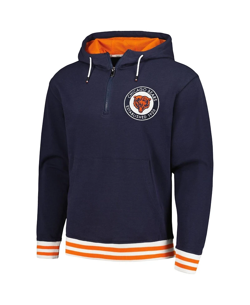 Men's Tommy Hilfiger Navy Chicago Bears Aaron Quarter-Zip Hoodie