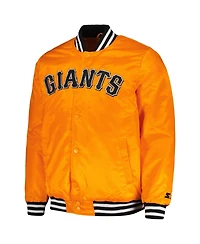 Men's Starter Orange San Francisco Giants Cross Bronx Fashion Satin Full-Snap Varsity Jacket