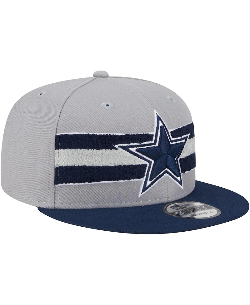 Men's New Era Gray, Navy Dallas Cowboys Band 9FIFTY Snapback Hat