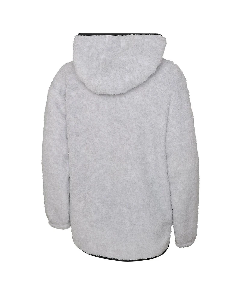 Big Girls Heather Gray Pittsburgh Penguins Ultimate Teddy Fleece Pullover Hoodie