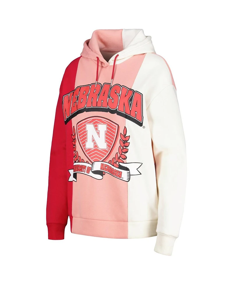 Women's Gameday Couture Scarlet Nebraska Huskers Hall of Fame Colorblock Pullover Hoodie