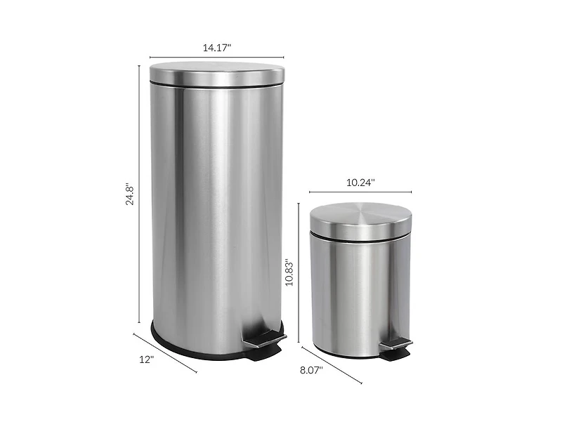 Oscar Step-Open Trash Can with Mini Trash Can