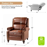 Franco Genuine Leather Manual Recliner