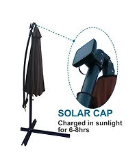Streamdale 10ft Solar Led Patio Umbrella, Sun Shade, Waterproof