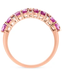 Effy Pink Sapphire (2-1/4 ct. t.w.) & Diamond (1/8 ct. t.w.) Cluster Ring in 14k Rose Gold