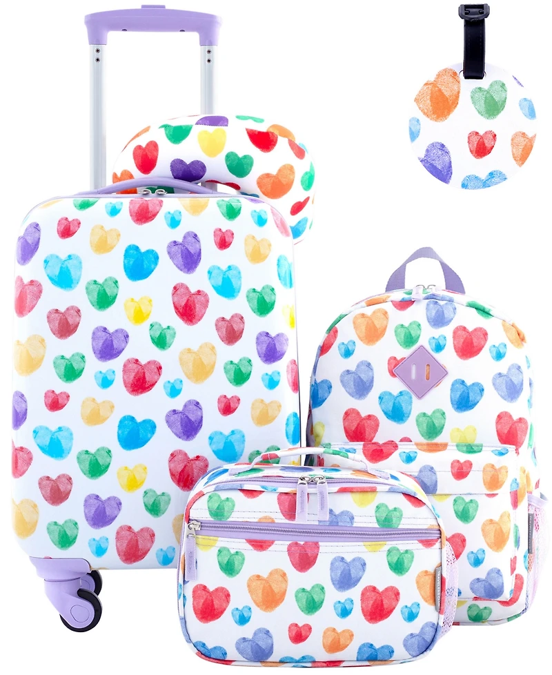 Travelers Club Kid's Hard Side Carry-On Spinner 5 Piece Luggage Set