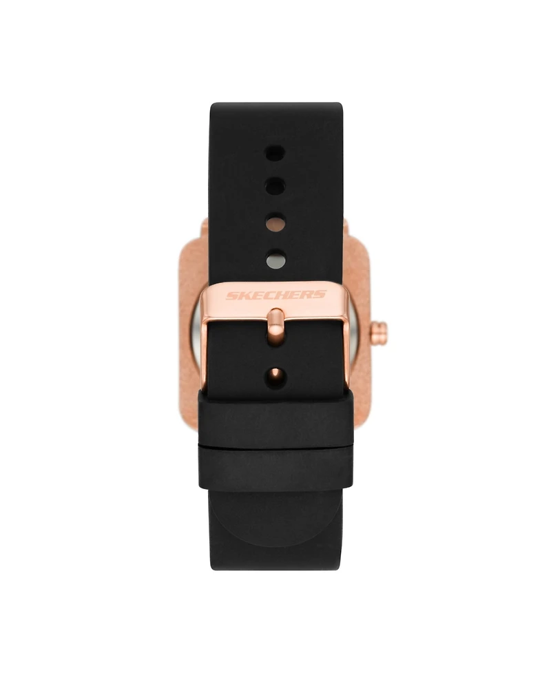 Skechers Women's Calabar Three-Hand, Two-Tone Alloy Watch Black
