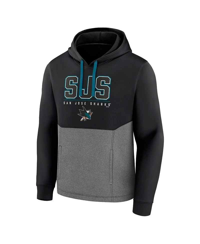 Men's Fanatics Black San Jose Sharks Successful Tri-Blend Pullover Hoodie