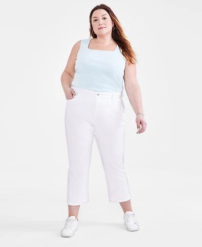 Style & Co Plus Curvy Roll-Cuff Capri Jeans, Created for Macy's