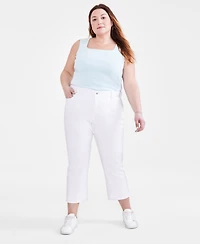 Style & Co Plus Curvy Roll-Cuff Capri Jeans, Created for Macy's