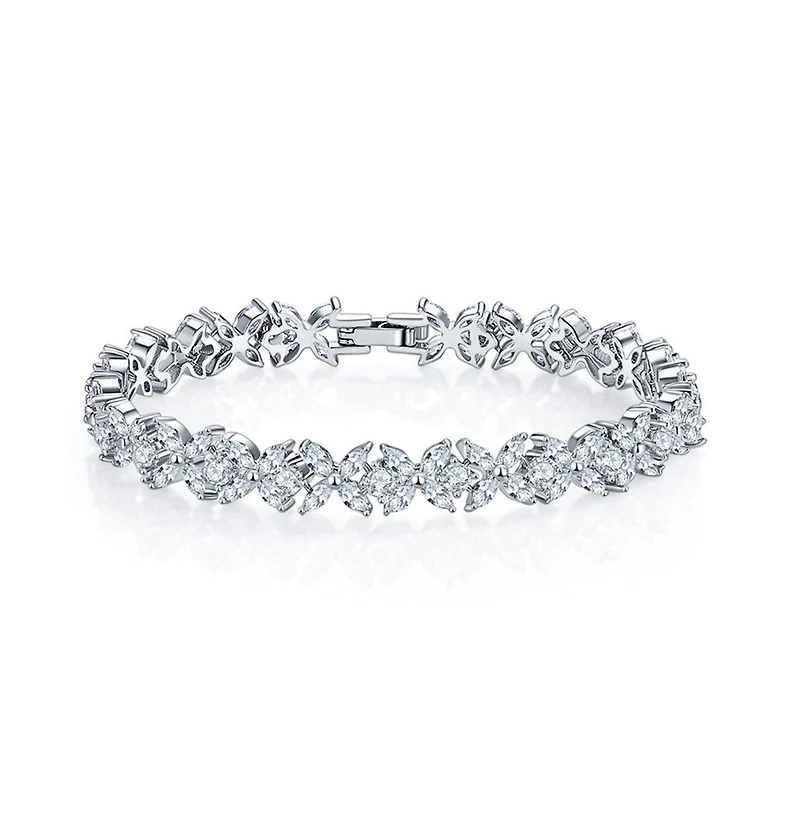 Marquise Cut Cubic Zirconia Tennis Bracelet with Cubic Zirconia