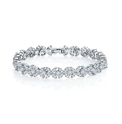 Marquise Cut Cubic Zirconia Tennis Bracelet with Cubic Zirconia