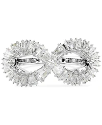 Swarovski Rhodium-Plated Baguette Crystal Infinity Statement Ring