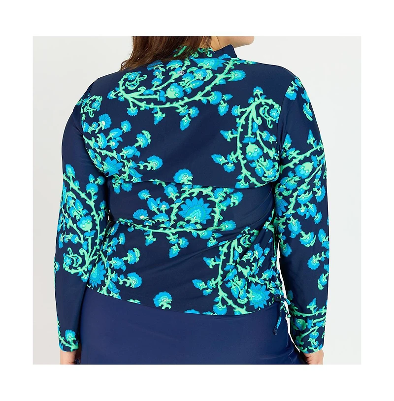 Calypsa Plus Half-Zip Nora Swim Top