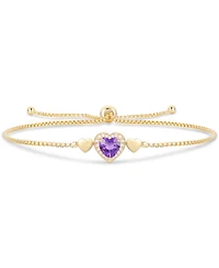 3-Pc. Set Amethyst (2-1/8 ct. t.w.) & Lab-Grown White Sapphire (1/3 Heart Ring, Pendant Bracelet 14k Gold-Plated Sterling Silver (Also