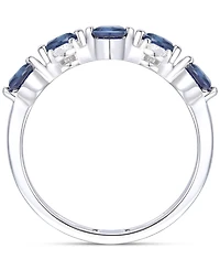 Emerald (5/8 ct. t.w.) & Diamond (1/5 Double Row Ring 14k Gold (Also Ruby Sapphire)