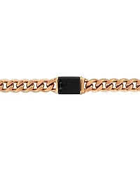 Bulova Black & Rose Gold-Tone Ip Stainless Steel Link 22" Necklace
