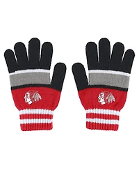 Women's Wear by Erin Andrews Chicago Blackhawks Stripe Glove and Scarf Set