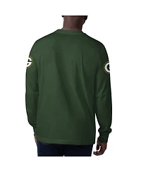 Men's Starter Green Green Bay Packers Clutch Hit Long Sleeve T-shirt