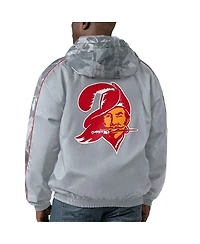Men's Starter Gray Distressed Tampa Bay Buccaneers Thursday Night Gridiron Throwback Full-Zip Jacket