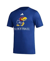 Men's adidas Royal Kansas Jayhawks Fadeaway Basketball Pregame Aeroready T-shirt