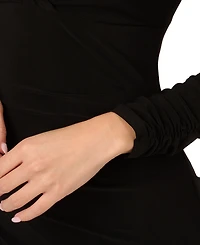 Adrainna Papell Women's Long-Sleeve Tuxedo Gown