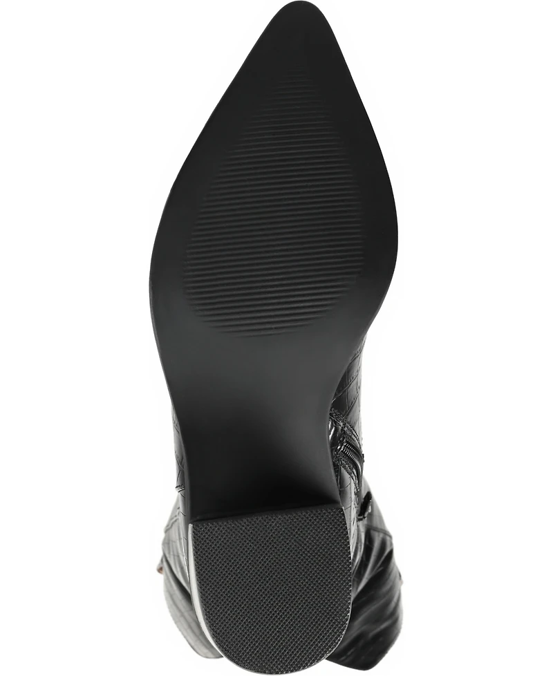 Journee Collection Women's Therese Extra Wide Calf Block Heel Knee High Dress Boots